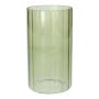 Jarrón para flores BLANDINA, cristal, estriado, verde transparente, 18 cm, Ø 10 cm