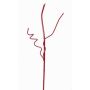 Rama decorativa de sauce retorcido, AZMIDI, rojo lacado, 95cm