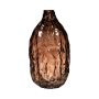Jarrón de botella CLIFFORD con veteado, de cristal, marrón-transparente, 22cm, Ø11,3cm