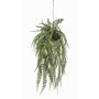 Planta artificial de helecho real MANASLU, con terrario y raíces, verde, 70 cm