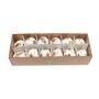 Huevos de gallina decorativos KIKU, 12 unidades, decoración de Pascua, moteados, blancos