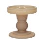 Portavelas para vela cilíndrica de cristal KLEOFINA, con base, beige mate, 8,5cm, Ø8,5cm