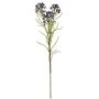 Rama artificial de flor de cera MEDEA, lila oscuro, 80 cm, Ø 6 cm