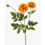 Flor artificial de dalia NAXOS con flores, amarillo anaranjado, 70 cm, Ø 10-11 cm