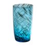 Florero de mesa MARICAR de cristal, con motivo, azul-dorado transparente, 14,5cm, Ø8cm