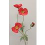 Rama de amapola artificial OXANDRINE, roja, 60 cm, Ø 6 cm
