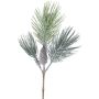 Rama decorativa de pino SNOLER con purpurina, piñas, efecto helado, verde, 60cm