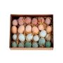Huevos de gallina decorativos KUSUM, 24 unidades, decoración de Pascua, con flocado, de colores
