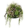 Arreglo floral artificial de impatiens DANFIR, menta, helecho, trébol, blanco-verde, 50 cm, Ø 32 cm