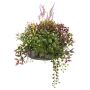 Arreglo floral artificial de lavanda y impatiens DANFIR, menta, trébol, helecho, blanco-lila-verde, 50 cm, Ø 32 cm