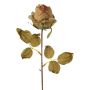 Flor decorativa rosa GROLK, aspecto seco, verde-marrón, 45cm, Ø6cm