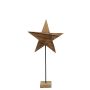 Figura decorativa de madera LINDAL con forma de estrella, base de madera, color natural, 30 x 10 x 60 cm