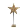 Figura decorativa de madera LINDAL en forma de estrella, con base de madera, color natural, 35 x 11 x 70 cm