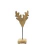 Figura decorativa de ciervo de madera LINDAL, base de madera, color natural, 11 x 7 x 26 cm