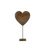 Figura decorativa de corazón de madera LINDAL, base de madera, color natural, 12 x 12 x 27 cm