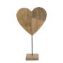 Figura decorativa de madera «Corazón» de LINDAL, con base de madera, color natural, 35 x 15 x 62 cm