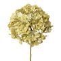 Flor artificial de hortensia IGMYR, verde metalizado, 65 cm