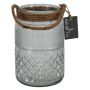 Lámpara de exterior OPALUS con cuerda, diseño de rombos, transparente, 19 cm, Ø 12 cm
