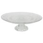 Plato para tartas de cristal ALVATIR con pie, estampado, transparente, 9,3 cm, Ø 29 cm