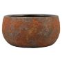 Cuenco para flores de cerámica AROON con veteado, marrón óxido, 14 cm, Ø 29 cm