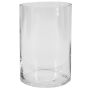 Jarrón de cristal cilíndrico SANSA OCEAN, reciclado, transparente, 15 cm, Ø 10 cm