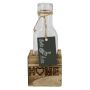Botella de cristal STOLLAN en cajita de madera, con la inscripción «Home», transparente, 6,7 x 6,7 x 15,5 cm