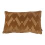 Cojín de terciopelo suave ANJALI, capuchino, estampado en zigzag, 50x30cm