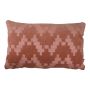 Cojín de terciopelo suave ANJALI, rosa antiguo, estampado en zigzag, 50x30cm