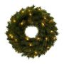 Corona decorativa de abeto JOTRA, LED, pilas, Crossdoor, verde, Ø40cm
