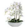 Orquídea Phalaenopsis artificial XELAV, cuenco de cerámica, blanco, 65 cm
