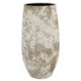 Jarrón de cerámica AROON con veteado, blanco antiguo, 50 cm, Ø 26 cm