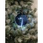 Bolas navideñas con luz LED LUVELIA, 5 piezas, azul oscuro brillante, Ø8cm