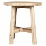 Taburete de madera redondo MAREA, beige, 25,5cm, Ø24cm