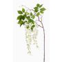 Flor artificial grande, ramita de glicinia NISSRINE con flores, blanca, 145 cm
