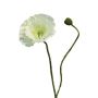 Flor decorativa de amapola YILAN, blanca, 60 cm, Ø 12 cm