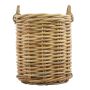 Cesta redonda de ratán BENIGNO con asas, marrón, 59 cm, Ø 44 cm