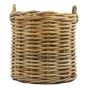 Cesta redonda de ratán BENIGNO con asa, marrón, 65 cm, Ø 61 cm