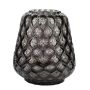 Florero de cristal LEISSAN, diseño de panal, gris, 30cm, Ø23cm