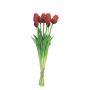 Ramo de tulipanes de tela LONA, rojo y negro, 45 cm, Ø 15 cm