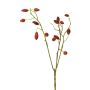 Rama decorativa de rosa silvestre XINGRUI con escaramujos, roja, 45cm