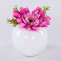 Gerbera de terciopelo IMINA en maceta de cerámica, rosa-lila, 12 cm, Ø 15 cm