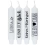 Vela cilíndrica con mensaje «KELANI», «Mi persona favorita», 4 velas, 4 mensajes, multicolor, 16,5 cm, Ø 2,8 cm, 6 h
