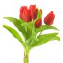 Ramo de tulipanes de tela LONA, rojo y negro, 30 cm