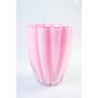 Pequeño florero de cristal / Jarrón de mesa BEA, fucsia, 17cm, Ø 14cm