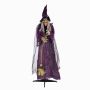 Figura decorativa de Halloween «Bruja FERDERRA» con función de movimiento y sonido, escoba, LED, 175 cm