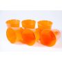 6 x portavelas pequeños de cristal ALEX AIR, naranja, 7,5cm, Ø 7,5cm