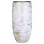 Florero de cerámica AETIOS, color degradado, blanco-dorado, 35cm, Ø18cm