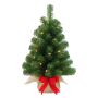 Árbol de Navidad artificial WARSZAWA, saco de yute natural, luces LED, 60 cm, Ø 40 cm