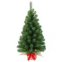 Árbol de Navidad artificial WARSCHAU, saco de yute, lazo rojo, luces LED, 90cm, Ø50cm