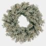 Corona decorativa de invierno LUND, con efecto helado, LED, verde, Ø60 cm